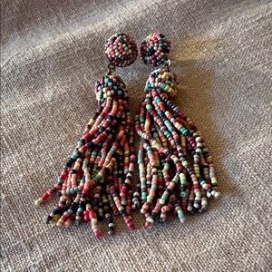 Colorful Beaded Tassel Earrings